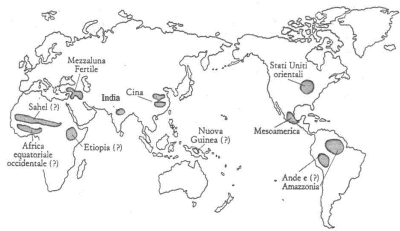 I centri principali di addomesticamento