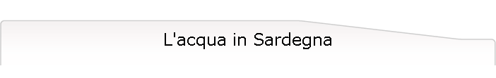 L'acqua in Sardegna